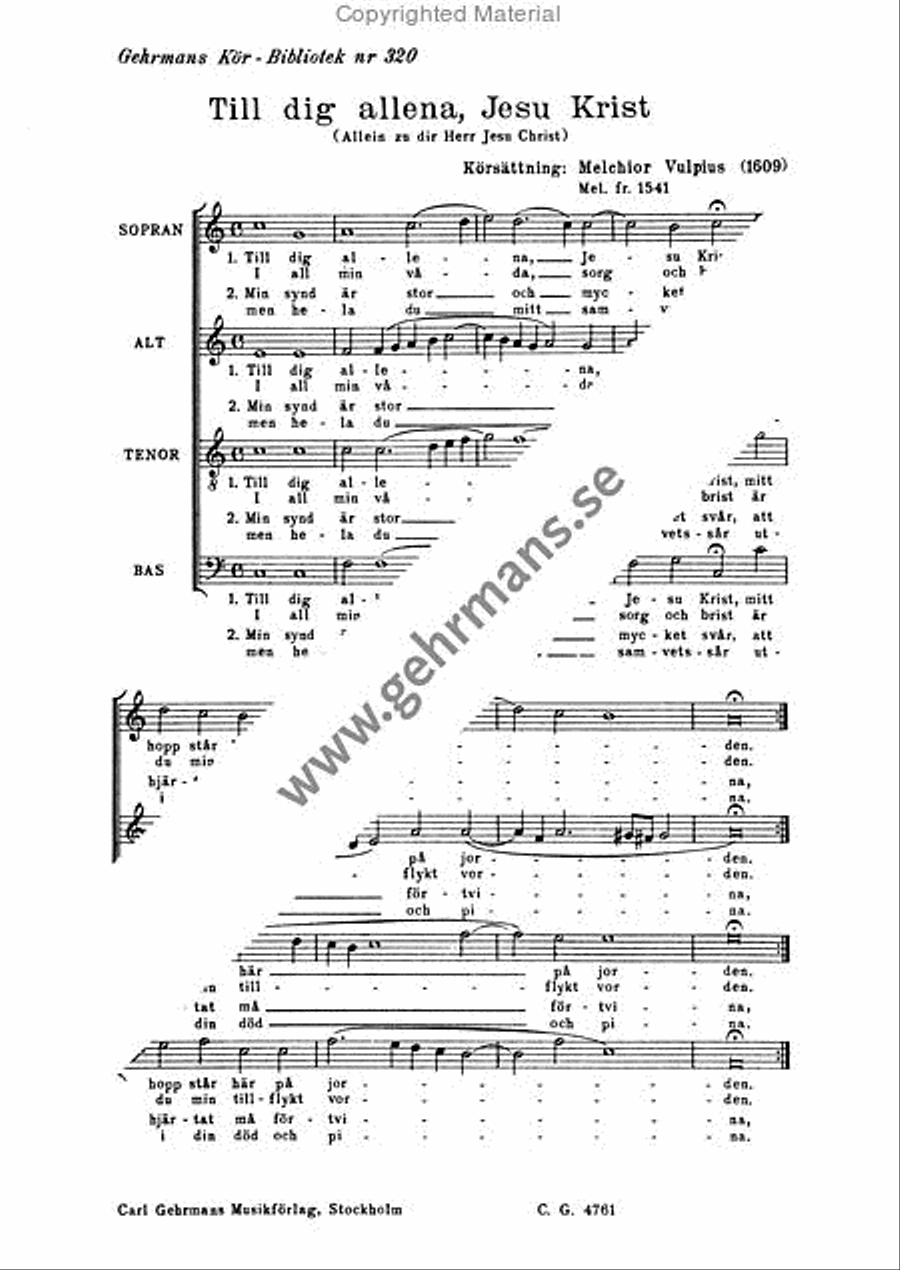 Till dig allena Jesu Krist 4-Part scores gallery preview page 2