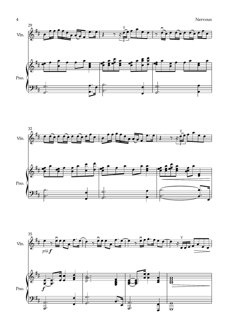 Nervous Violin Solo scores gallery preview page 4