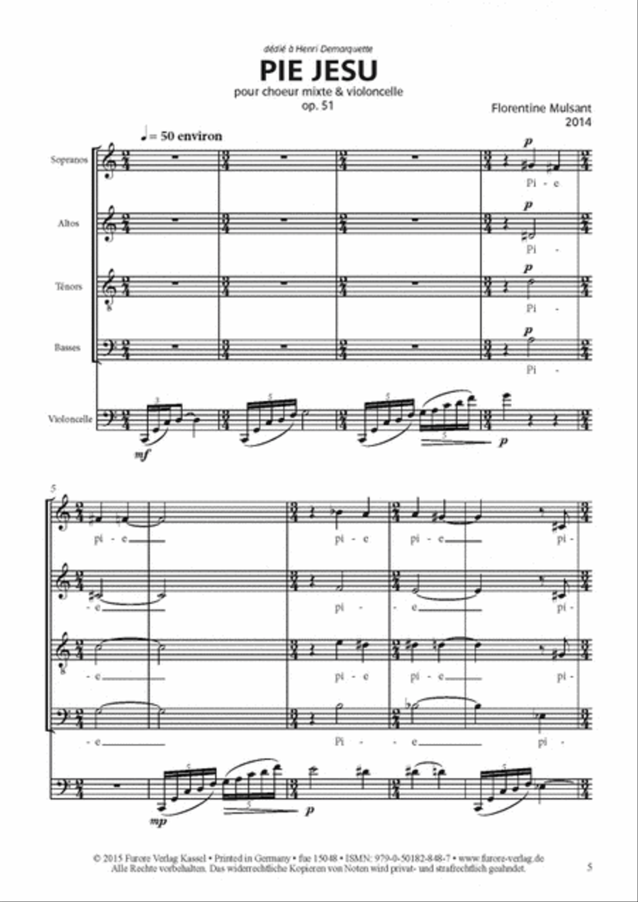 Pie Jesu op. 51 Pie Jesu op. 51 Mixed Choir scores gallery preview page 1