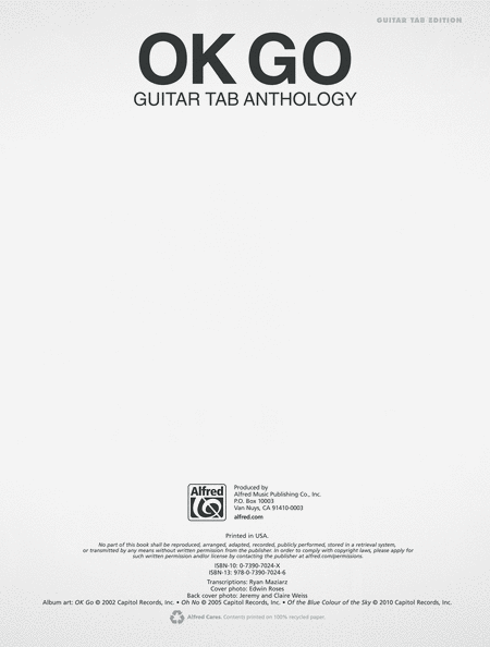 OK Go -- Guitar TAB Anthology