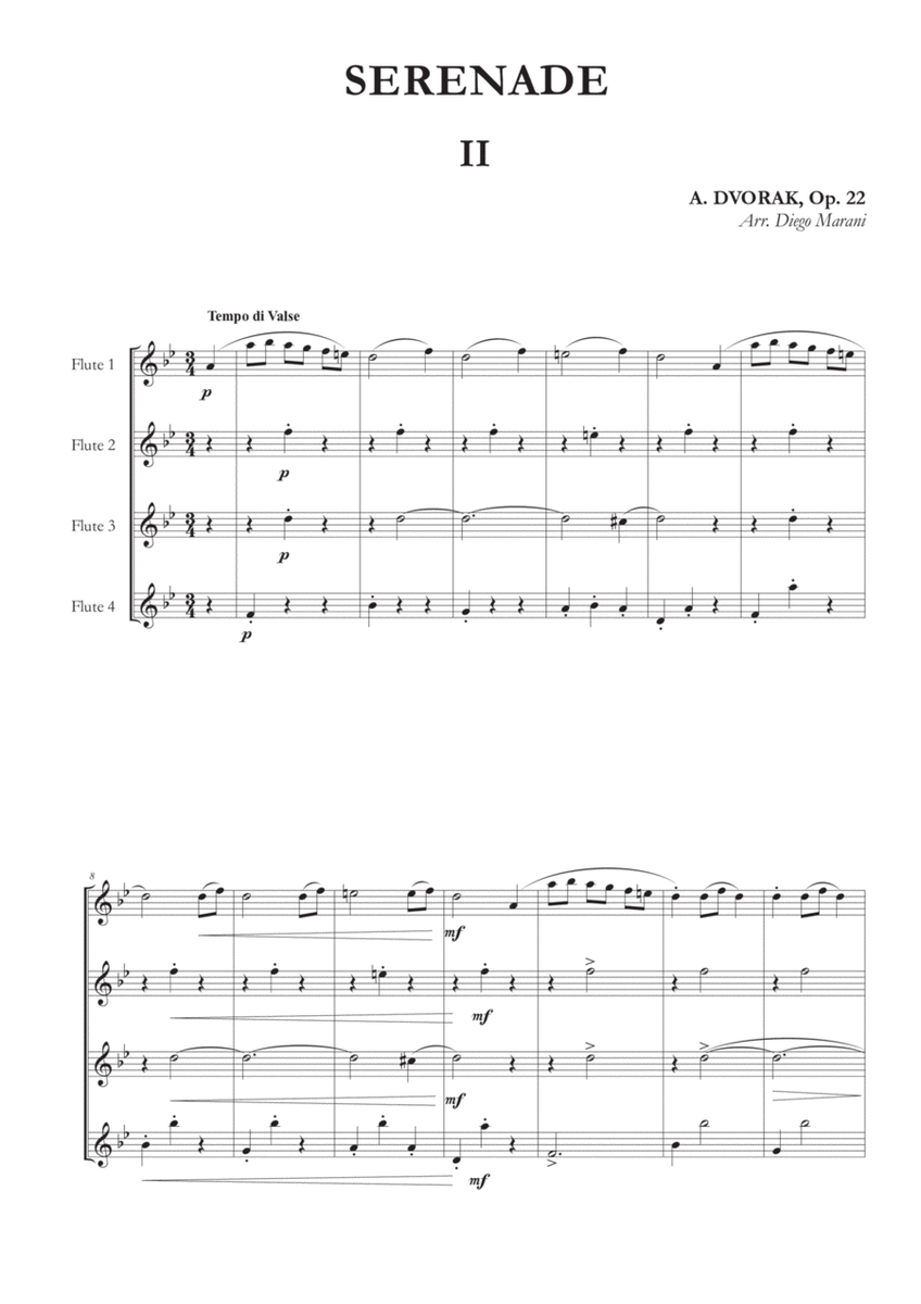 Waltz from Serenade Op. 22 for Flute Quartet image number null