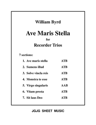 Ave Maris Stella for ATB Recorder Trios