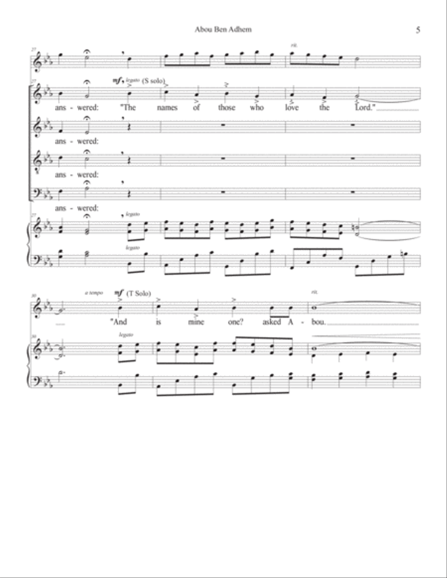 Abou Ben Adhem Small Ensemble scores gallery preview page 5