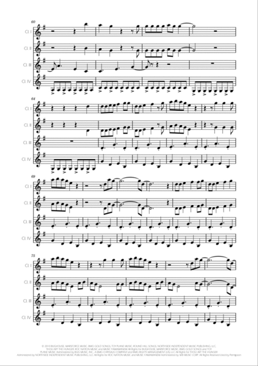 Marry You Clarinet Quartet scores gallery preview page 5