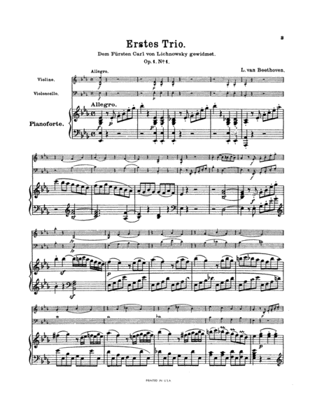 Piano Trio No. 1 -- Op. 1, No. 1