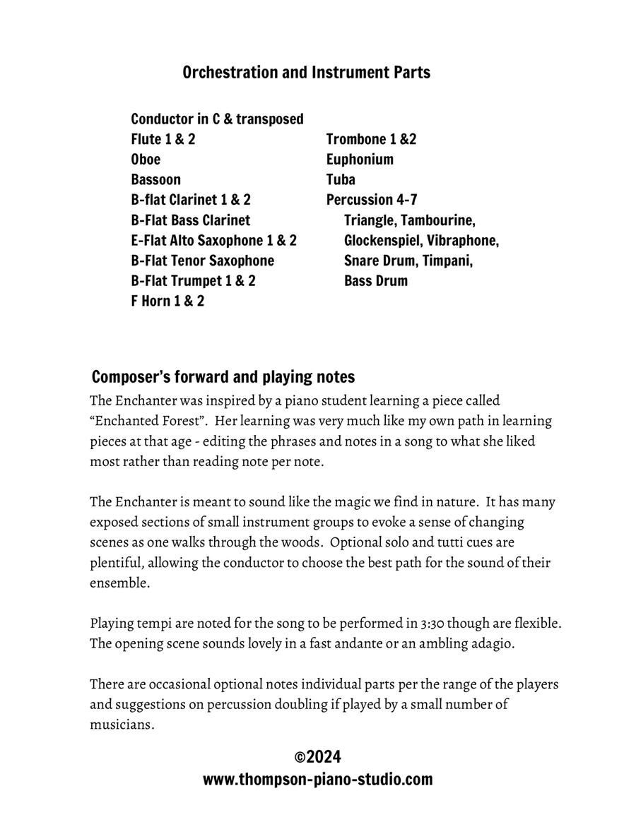 the Enchanter Concert Band scores gallery preview page 2