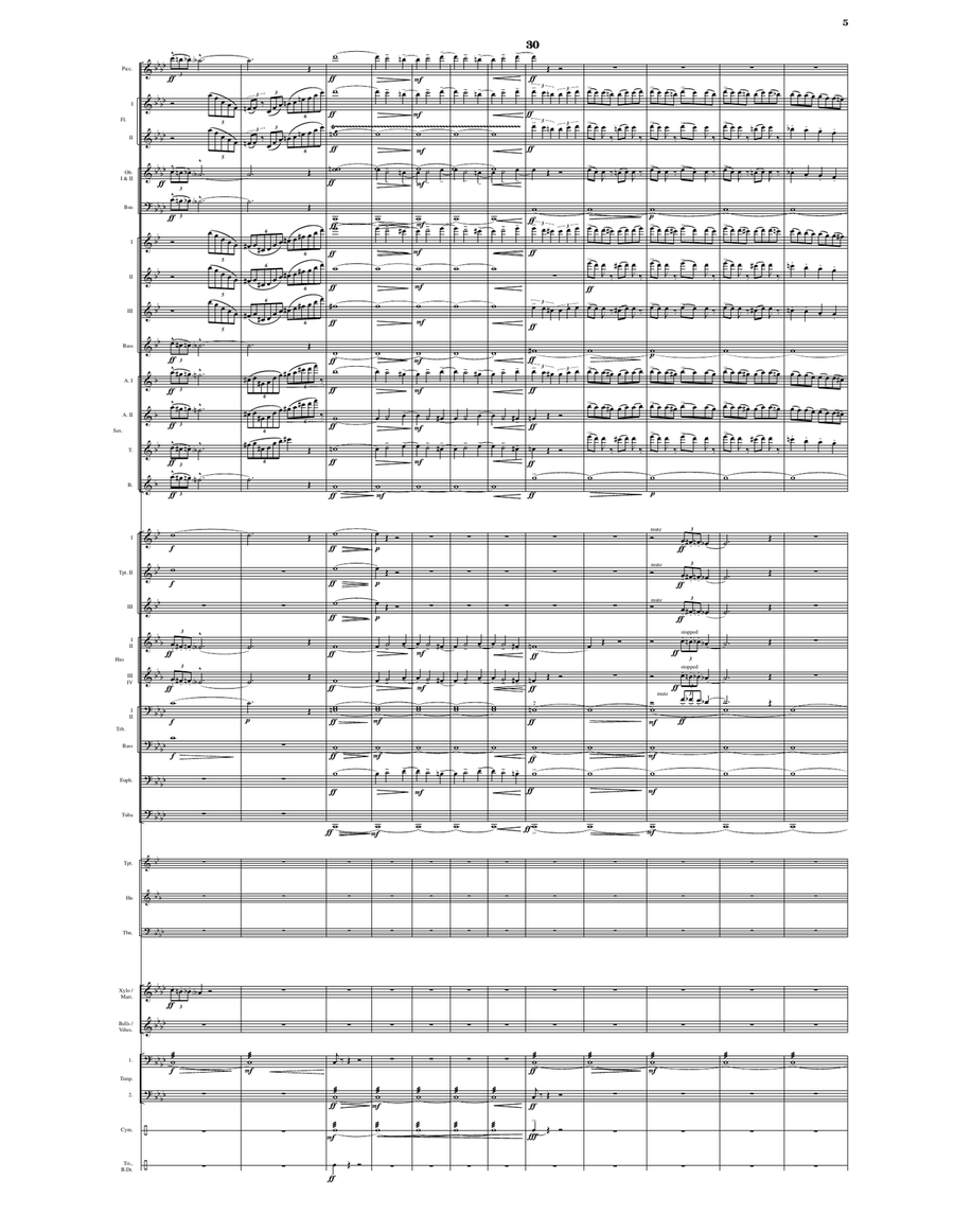 Mahler Symphony No. 1 (Finale) Transcribed for Concert Band Concert Band scores gallery preview page 5