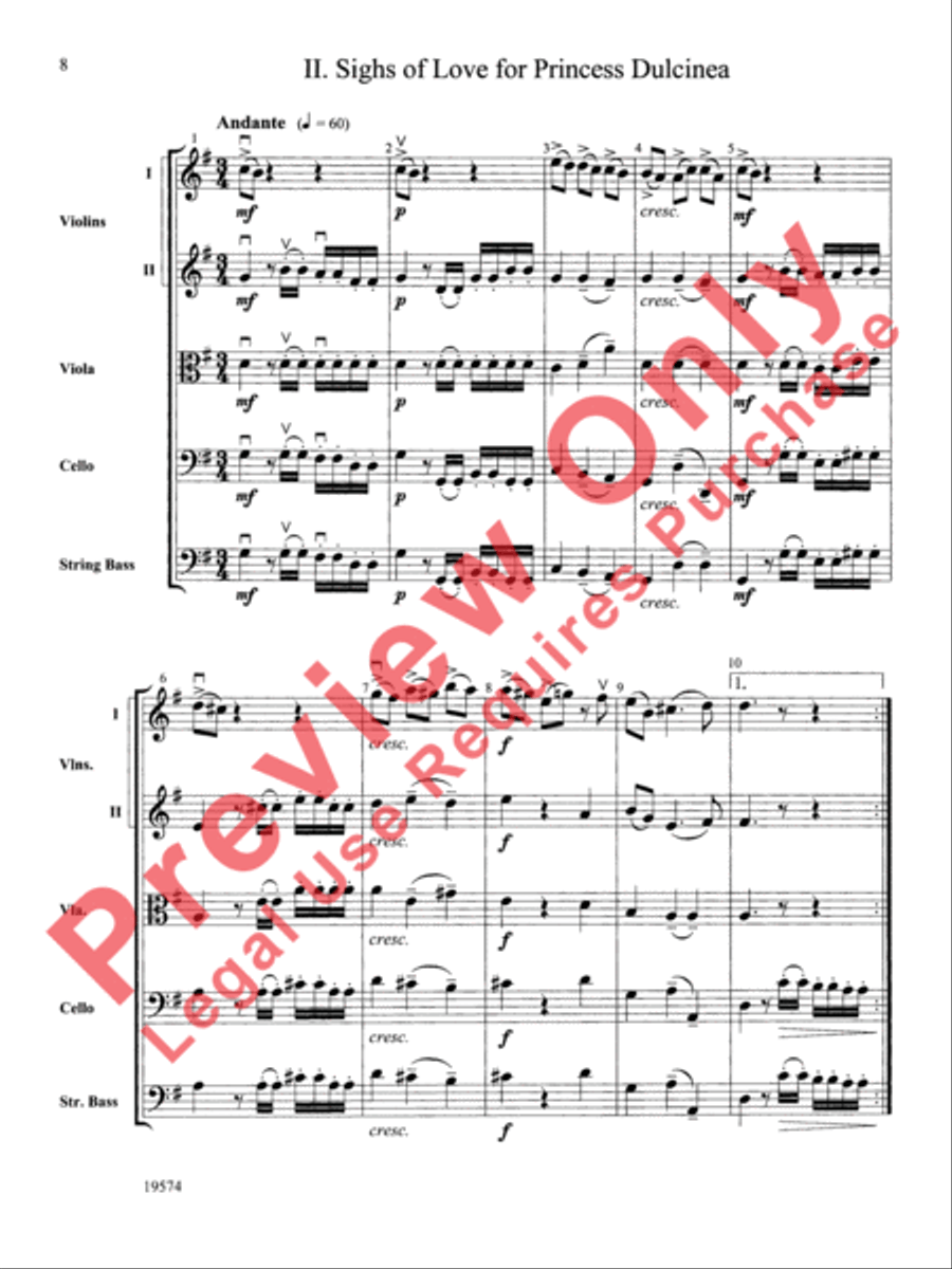 Selections from Don Quixote Suite String Orchestra scores gallery preview page 9