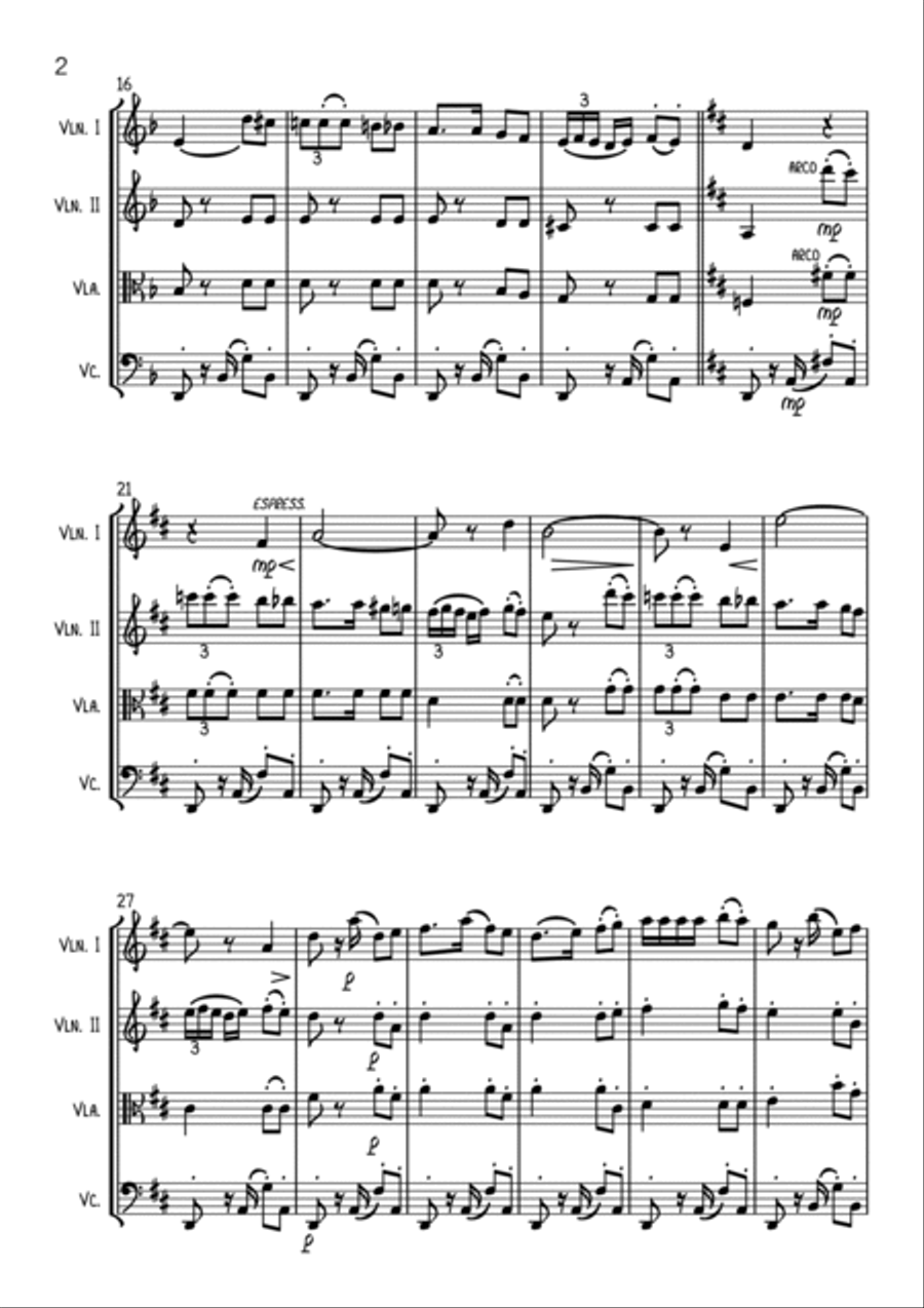Habañera from Carmen - String Quartet String Quartet scores gallery preview page 2