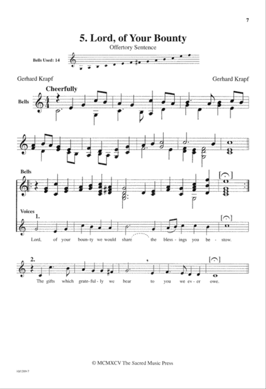 Responses for Handbells and Voices Unison Choir scores gallery preview page 7
