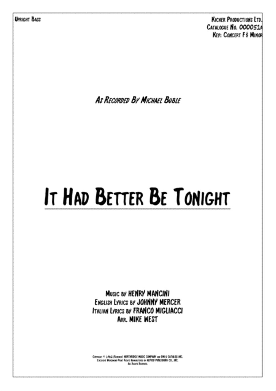 It Had Better Be Tonight String Duet scores gallery preview page 1