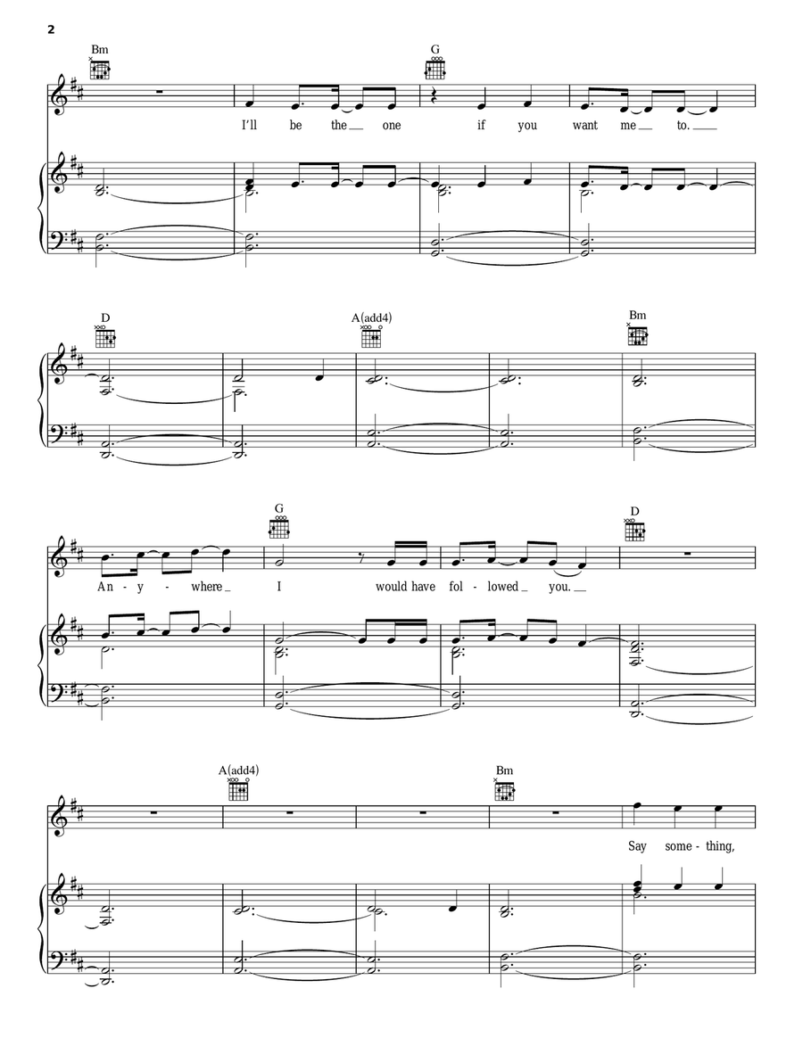 Say Something Piano, Vocal, Guitar scores gallery preview page 2