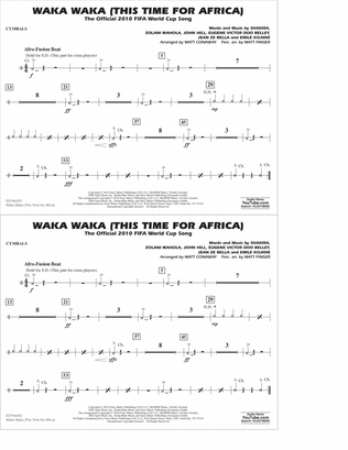 Book cover for Waka Waka (This Time For Africa) (arr. Matt Conaway) - Cymbals