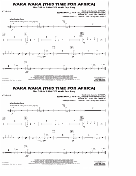Waka Waka (This Time For Africa) (arr. Matt Conaway) - Cymbals