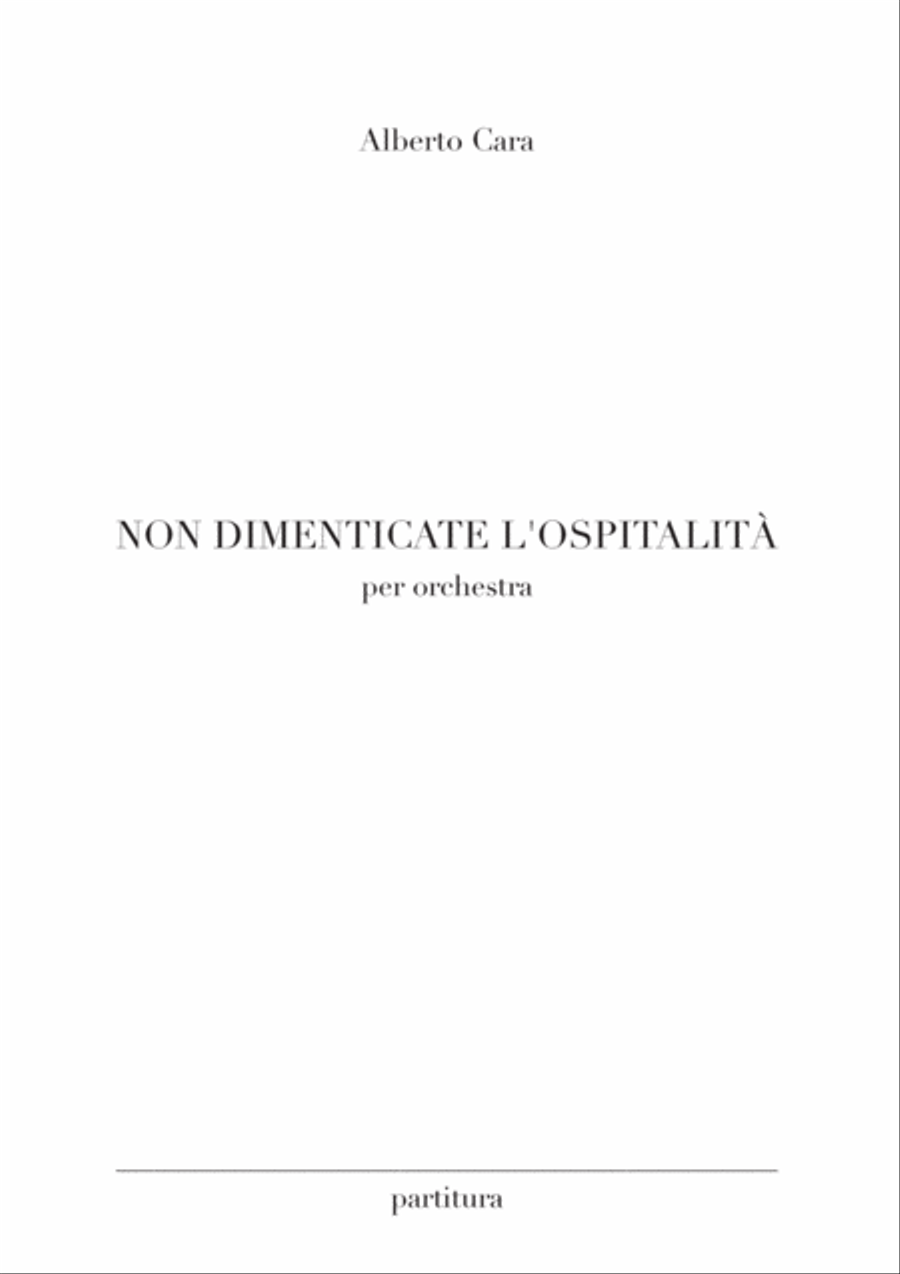 Alberto Cara : Non dimenticate l'ospitalità (ES-24-001) - Score Only Full Orchestra scores gallery preview page 2