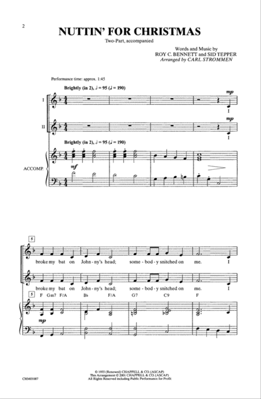 Nuttin' for Christmas Choir scores gallery preview page 1