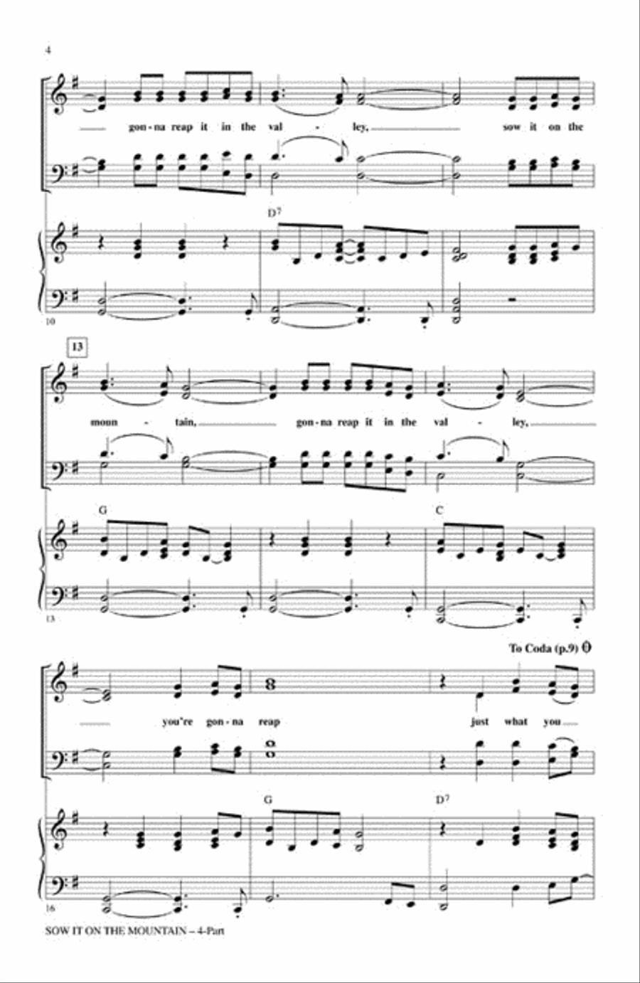 Sow It on the Mountain 4-Part scores gallery preview page 3