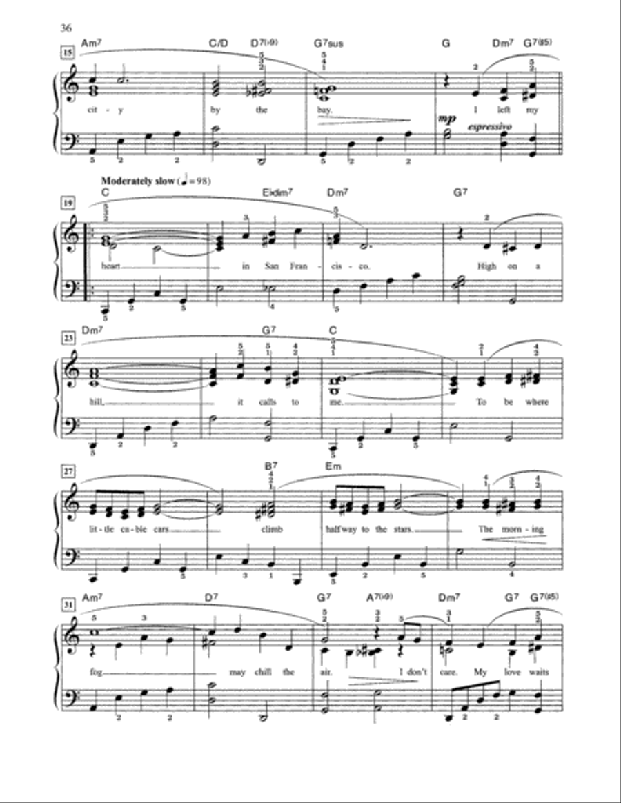 I Left My Heart In San Francisco (arr. Dan Coates) Easy Piano scores gallery preview page 2