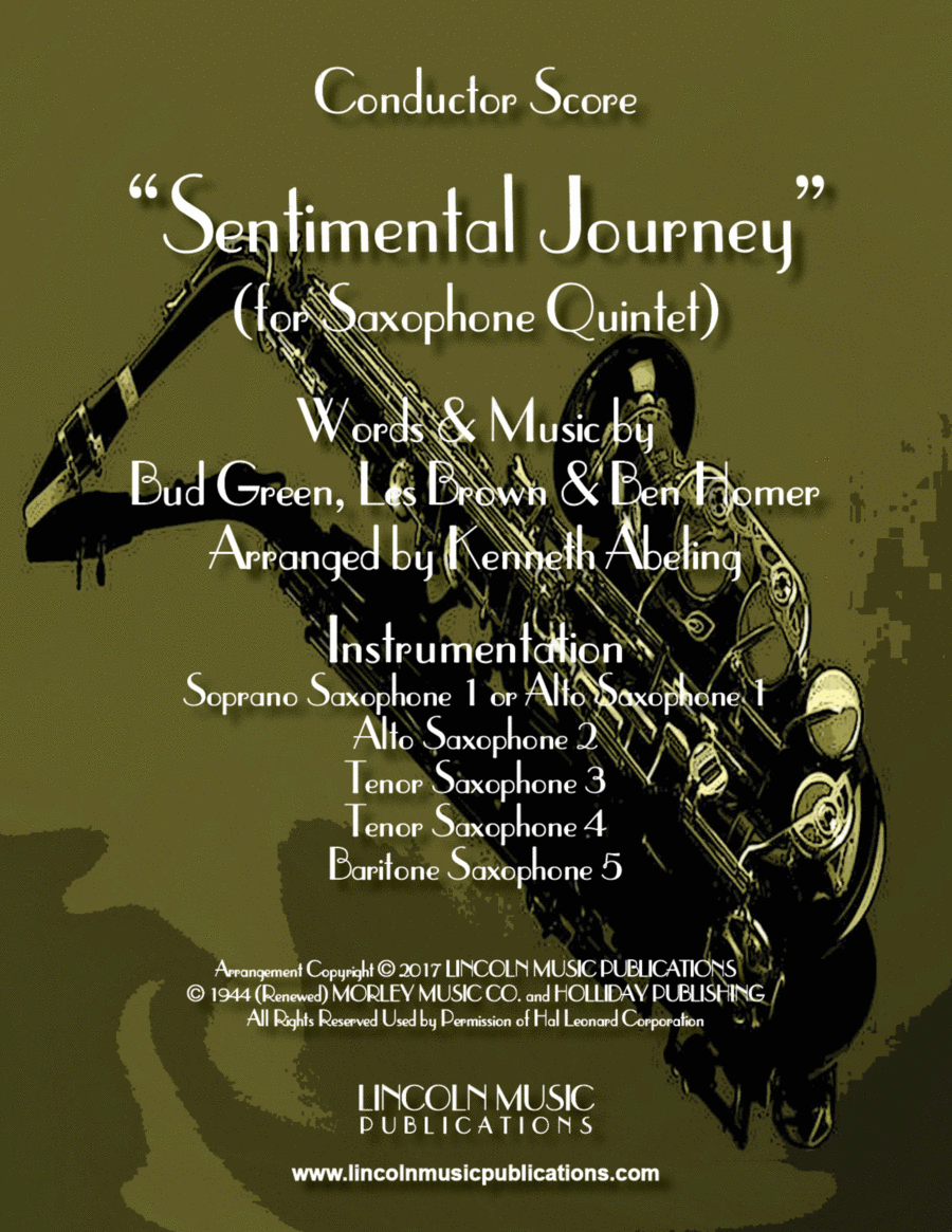 Sentimental Journey Saxophone Quintet scores gallery preview page 1