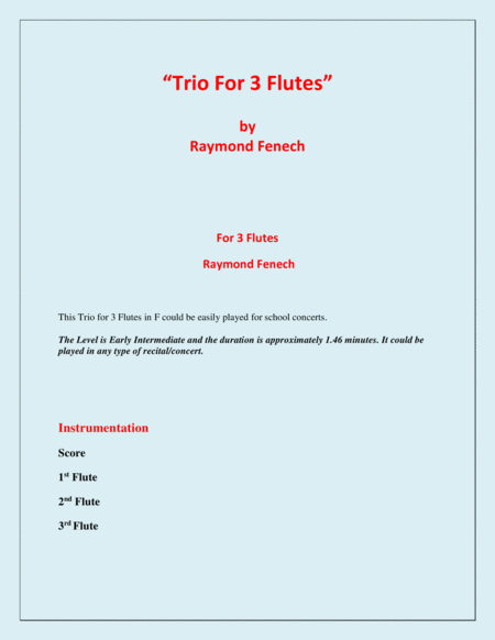 Trio for Flutes (3 Flutes) - Easy/Beginner image number null