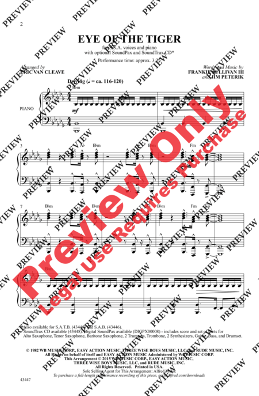 Eye of the Tiger Women's Choir scores gallery preview page 2