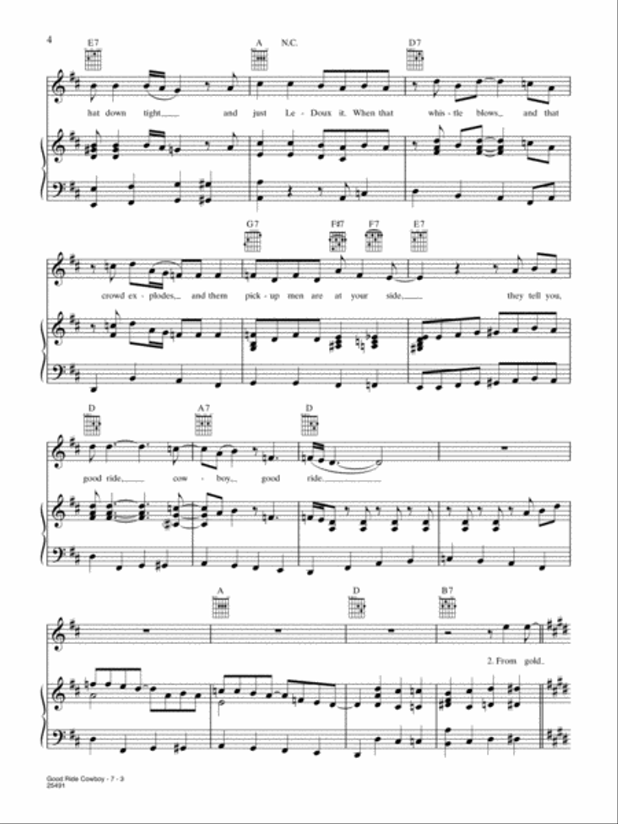 Good Ride Cowboy Piano, Vocal, Guitar scores gallery preview page 3