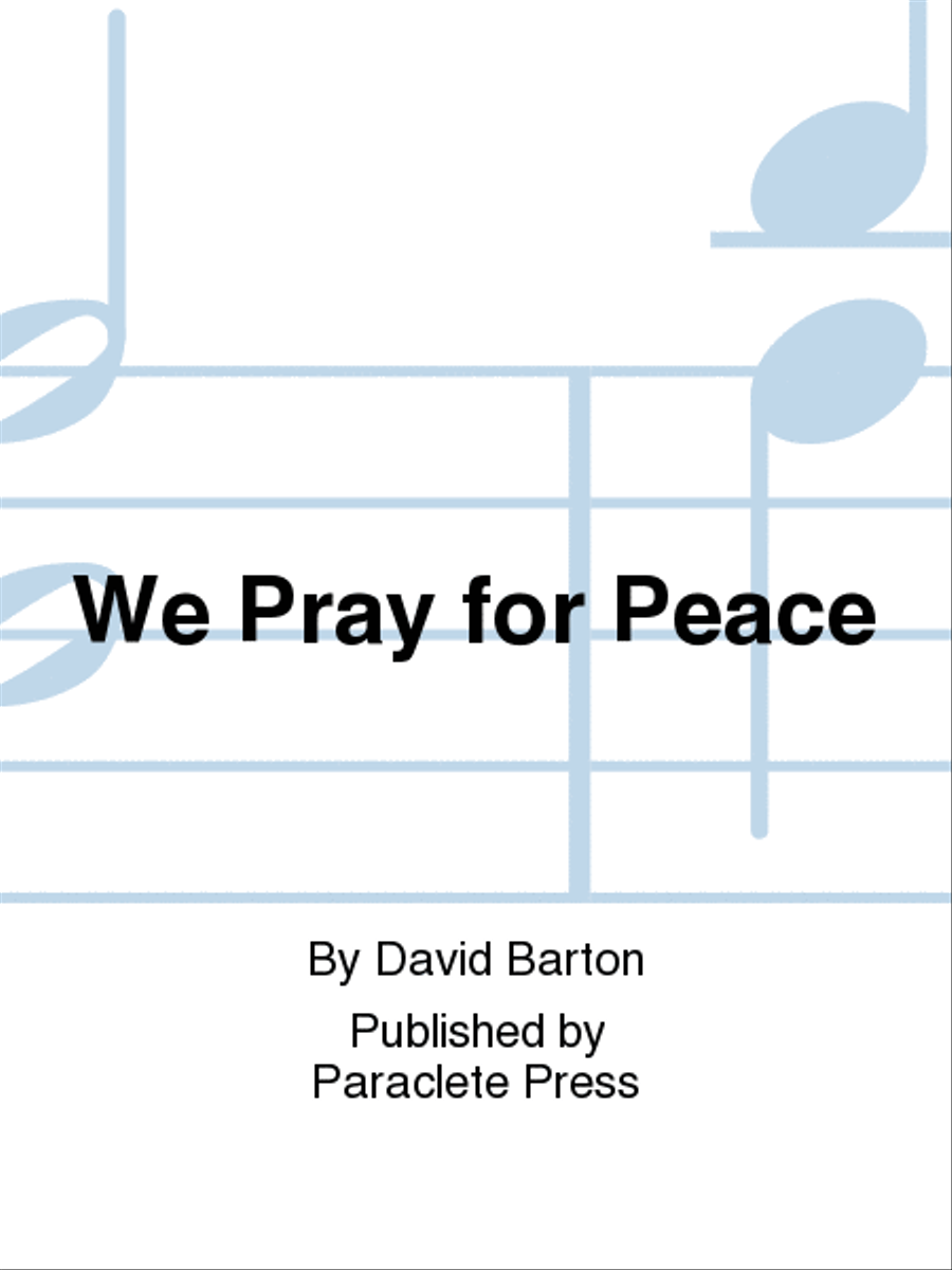 We Pray for Peace SA - Sheet Music