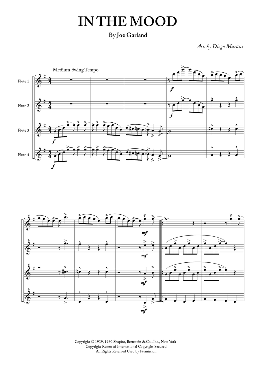 In The Mood Woodwind Quartet scores gallery preview page 3