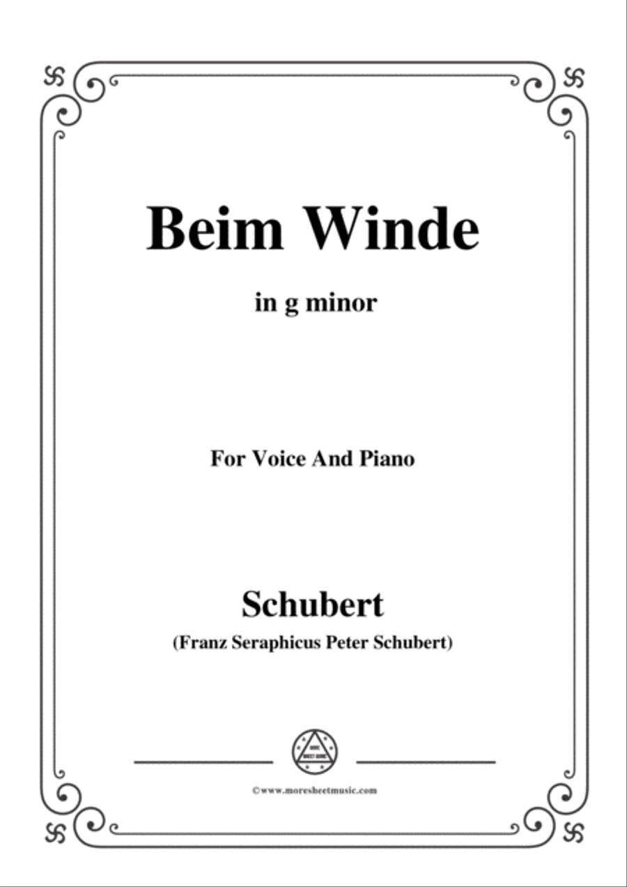 Schubert-Beim Winde,in g minor,for Voice&Piano Voice scores gallery preview page 1