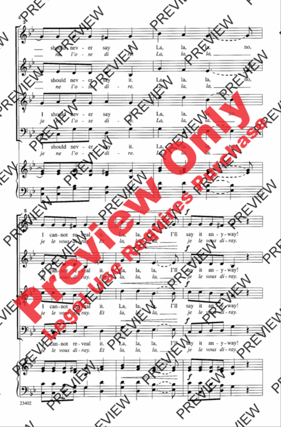 Je le Vous Diray 4-Part scores gallery preview page 4