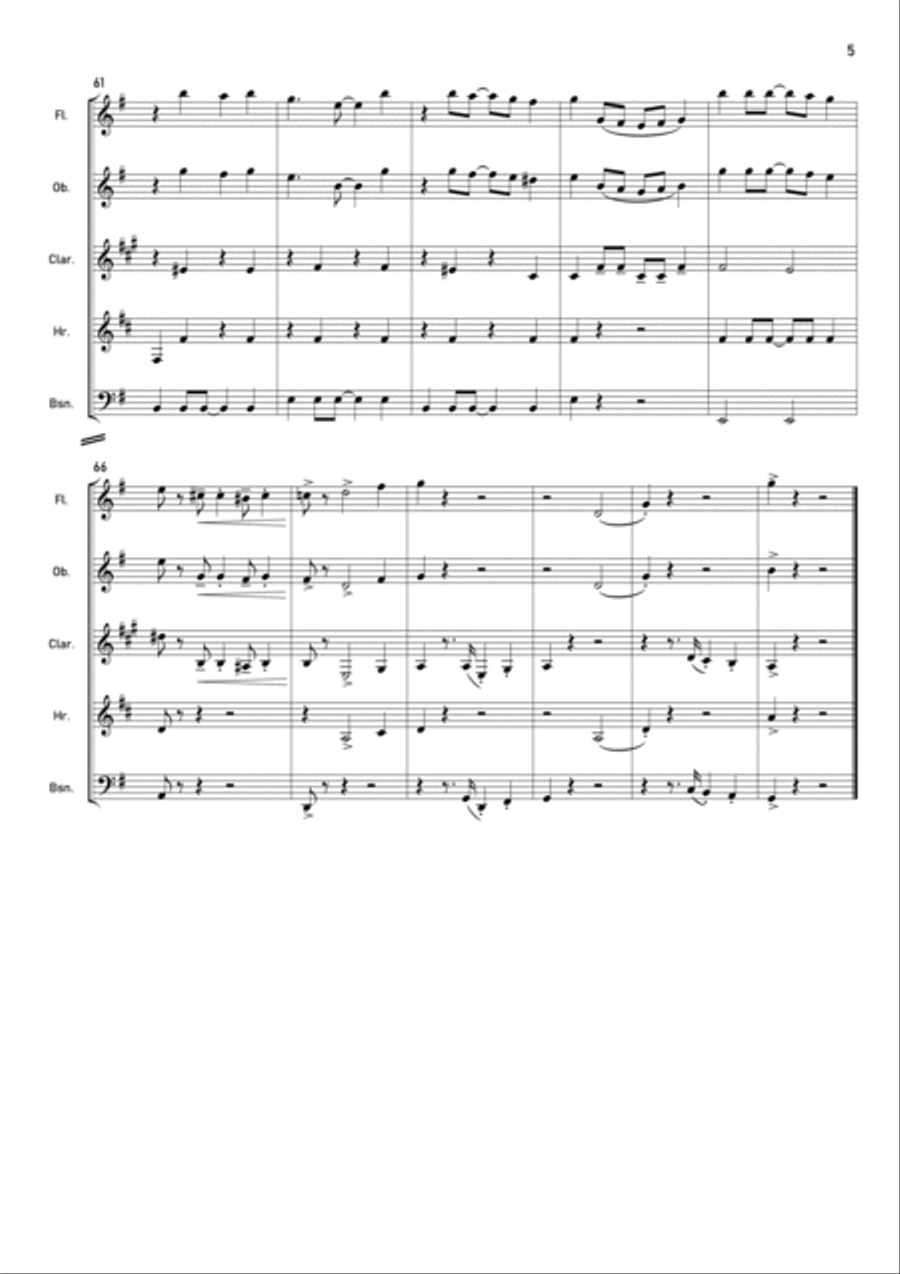 Snow Miser Snow Miser Woodwind Quintet scores gallery preview page 5