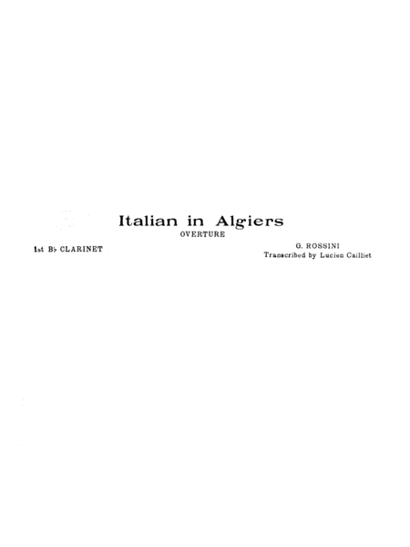 Italian in Algiers: 1st B-flat Clarinet