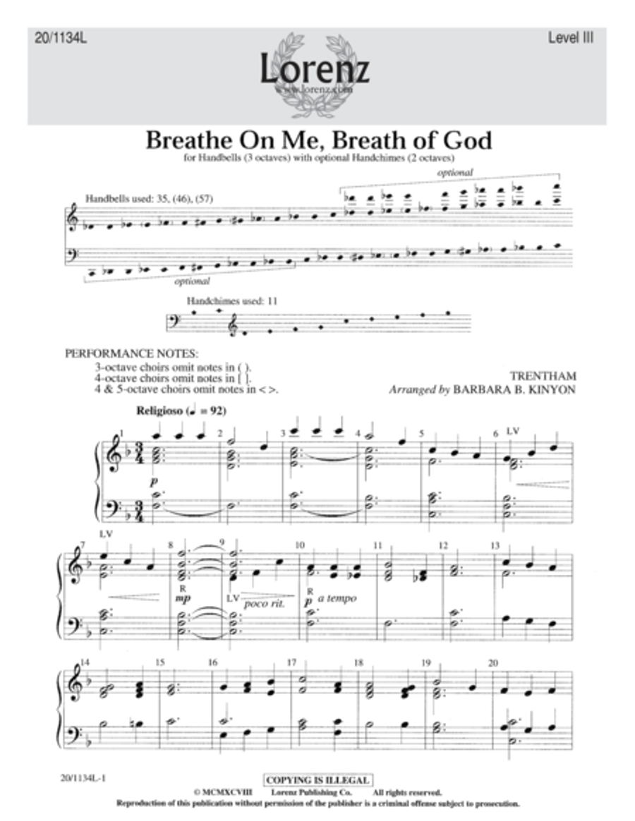 Breathe on Me, Breath of God 5-Octaves scores gallery preview page 1