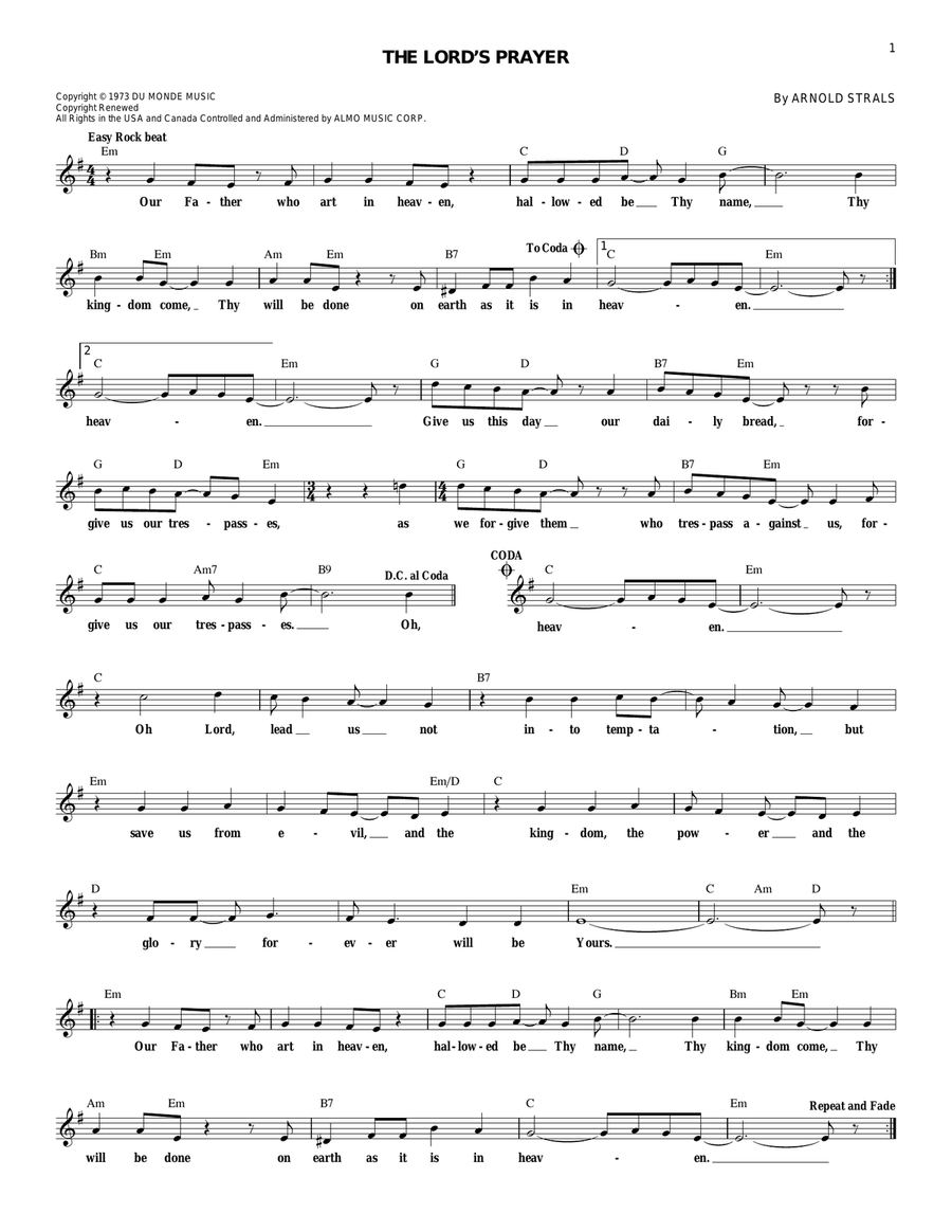 The Lord's Prayer Piano scores gallery preview page 1