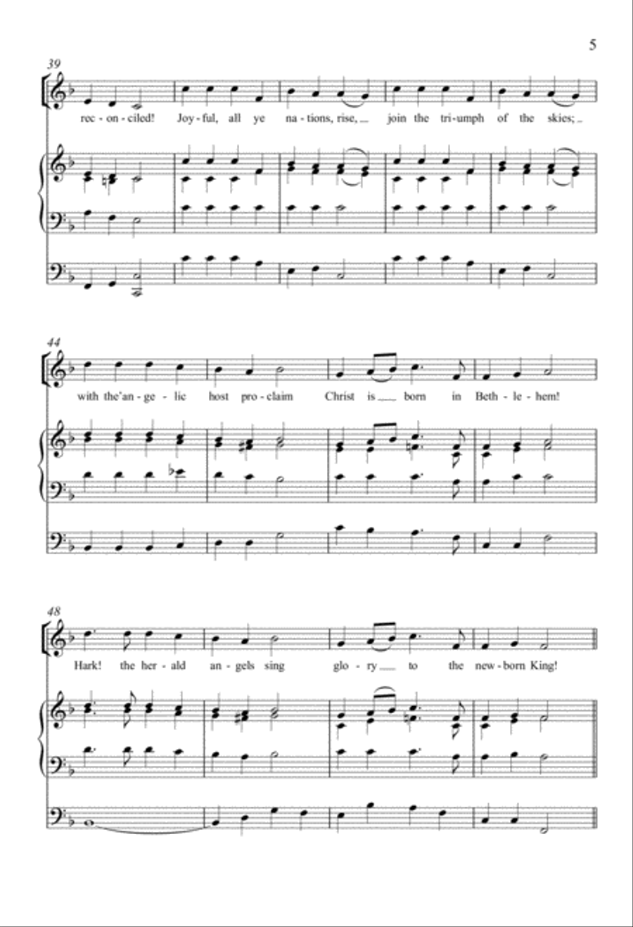 Hark! The Herald Angels Sing 4-Part scores gallery preview page 5