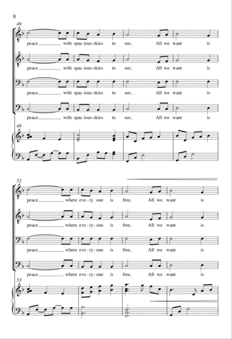 All We Want is Peace TTBB scores gallery preview page 6