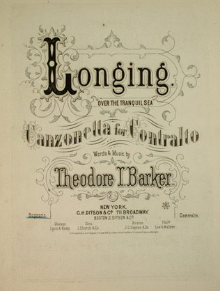 Longing. Canzonetta for Contralto