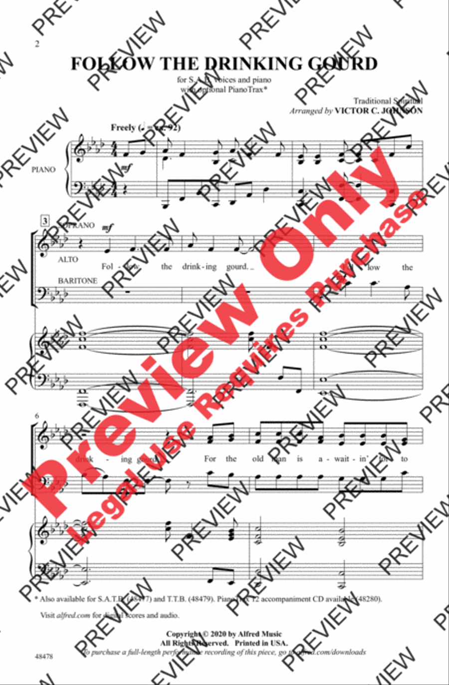 Follow the Drinking Gourd 3-Part scores gallery preview page 2