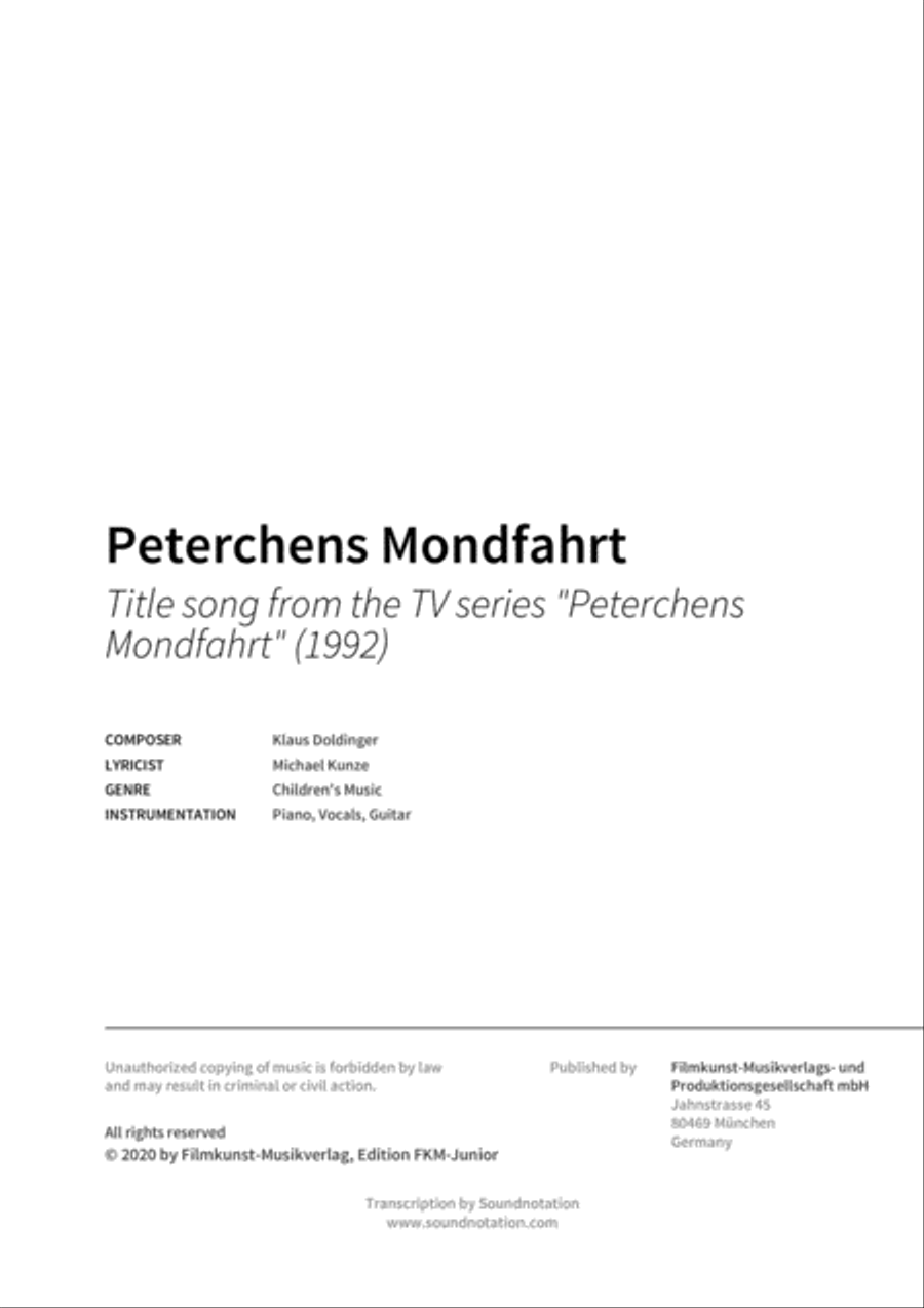 Peterchens Mondfahrt Piano, Vocal, Guitar scores gallery preview page 2