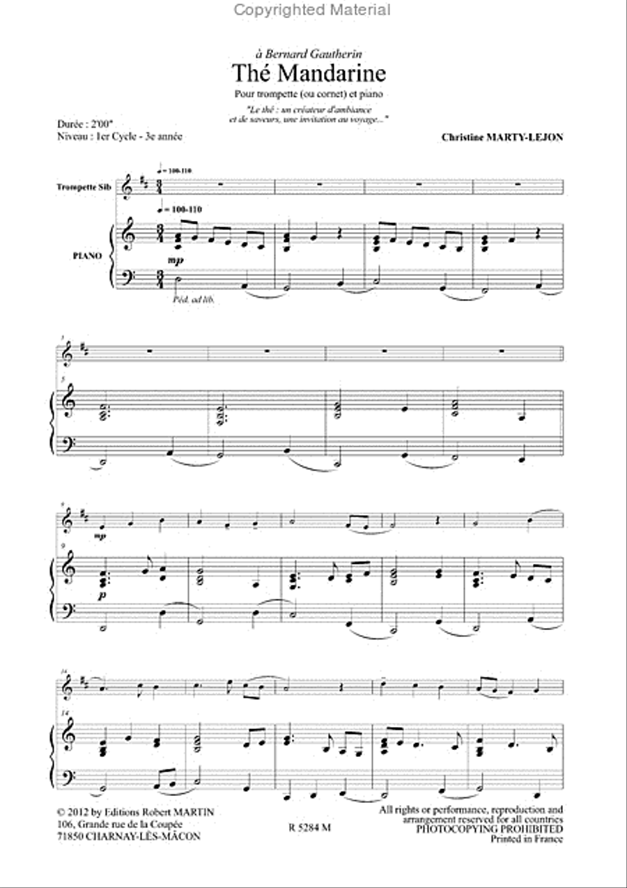 The Mandarine, pour trompette Trumpet Solo scores gallery preview page 2