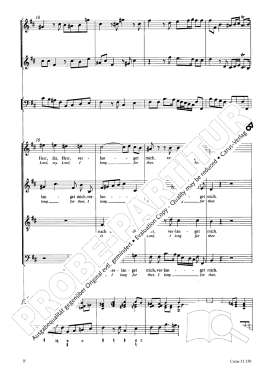 O my Lord, I long for thee (Nach dir, Herr, verlanget mich) 4-Part scores gallery preview page 11