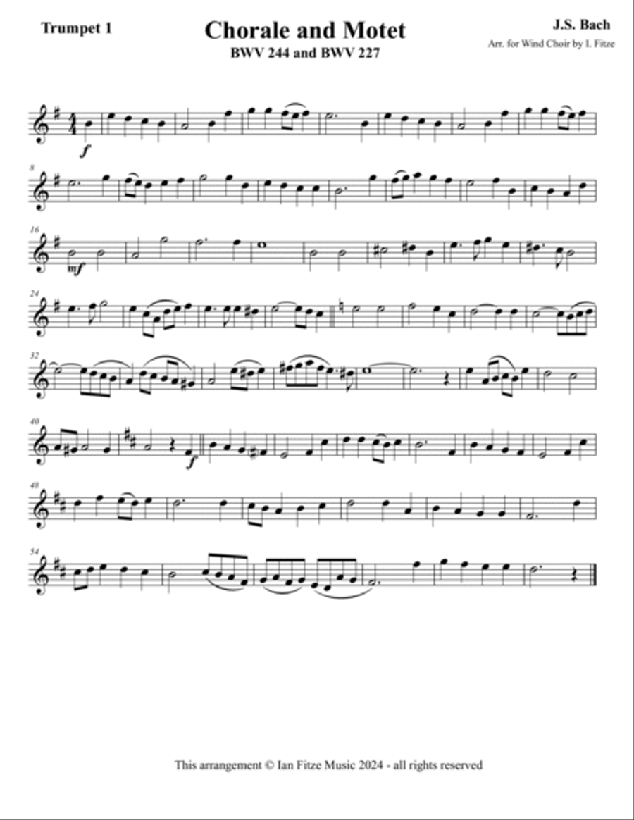 Chorale and Motet BWV 244 and BWV 227 Brass Quintet scores gallery preview page 3