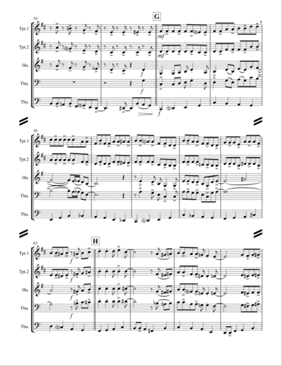 I Saw Mommy Kissing Santa Claus Brass Ensemble scores gallery preview page 6