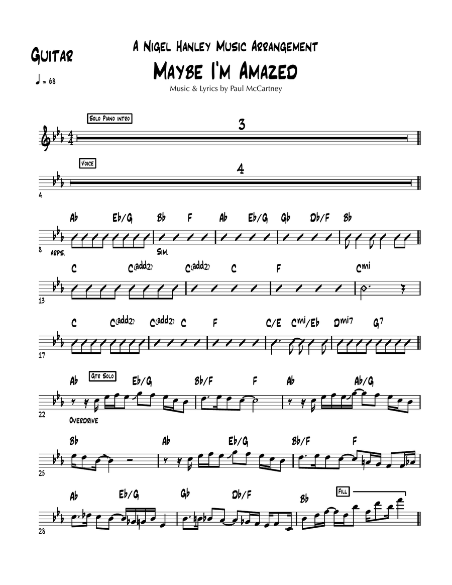 Maybe I'm Amazed Cover Band scores gallery preview page 2