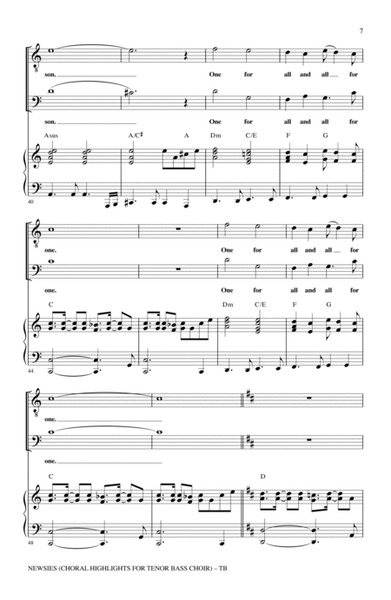 Newsies (Choral Highlights for Tenor Bass Choir)