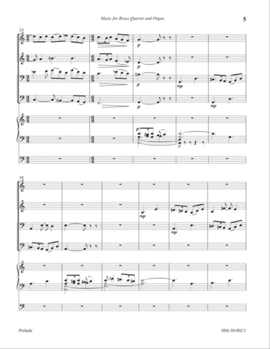 Prelude for Brass Quartet and Organ Small Ensemble scores gallery preview page 5