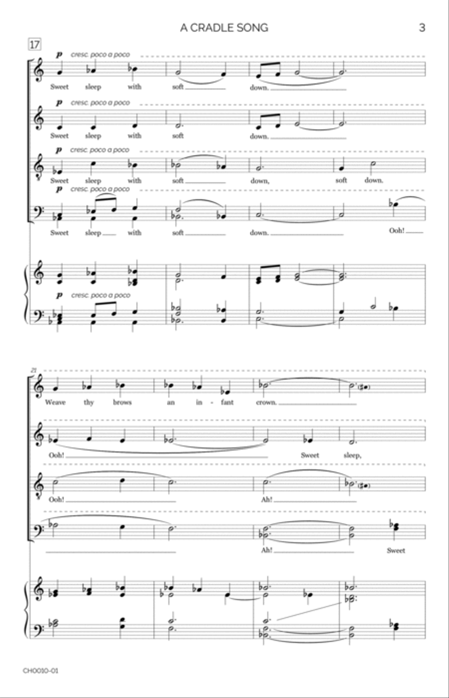 A Cradle Song 4-Part scores gallery preview page 3
