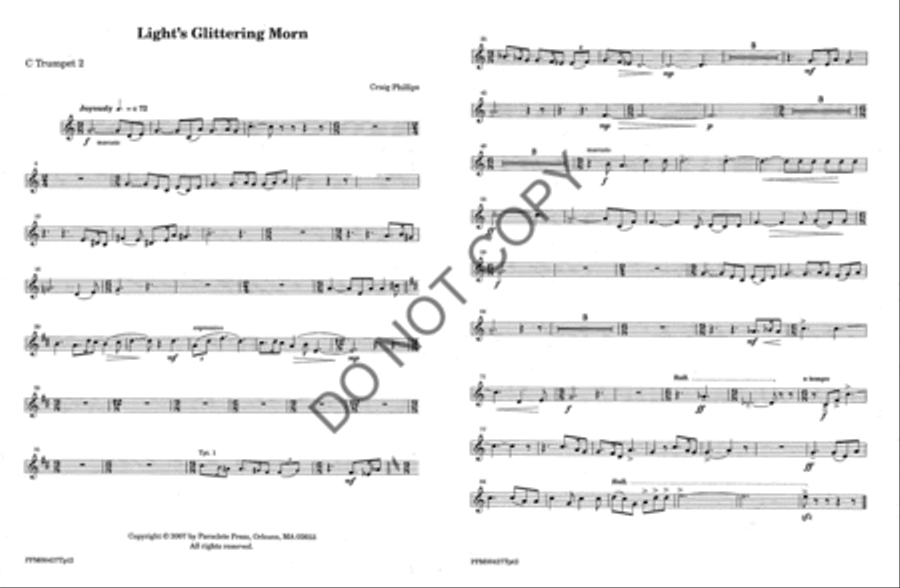 Light's Glittering Morn - Brass Parts 4-Part scores gallery preview page 3