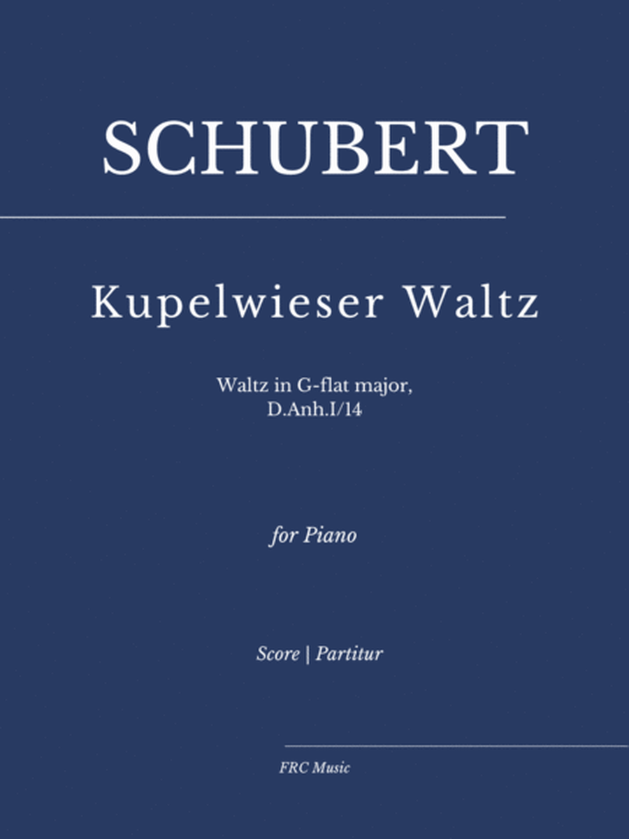Kupelwieser Waltz - Waltz in G-flat major, D.Anh.I/14 for PIANO SOLO image number null