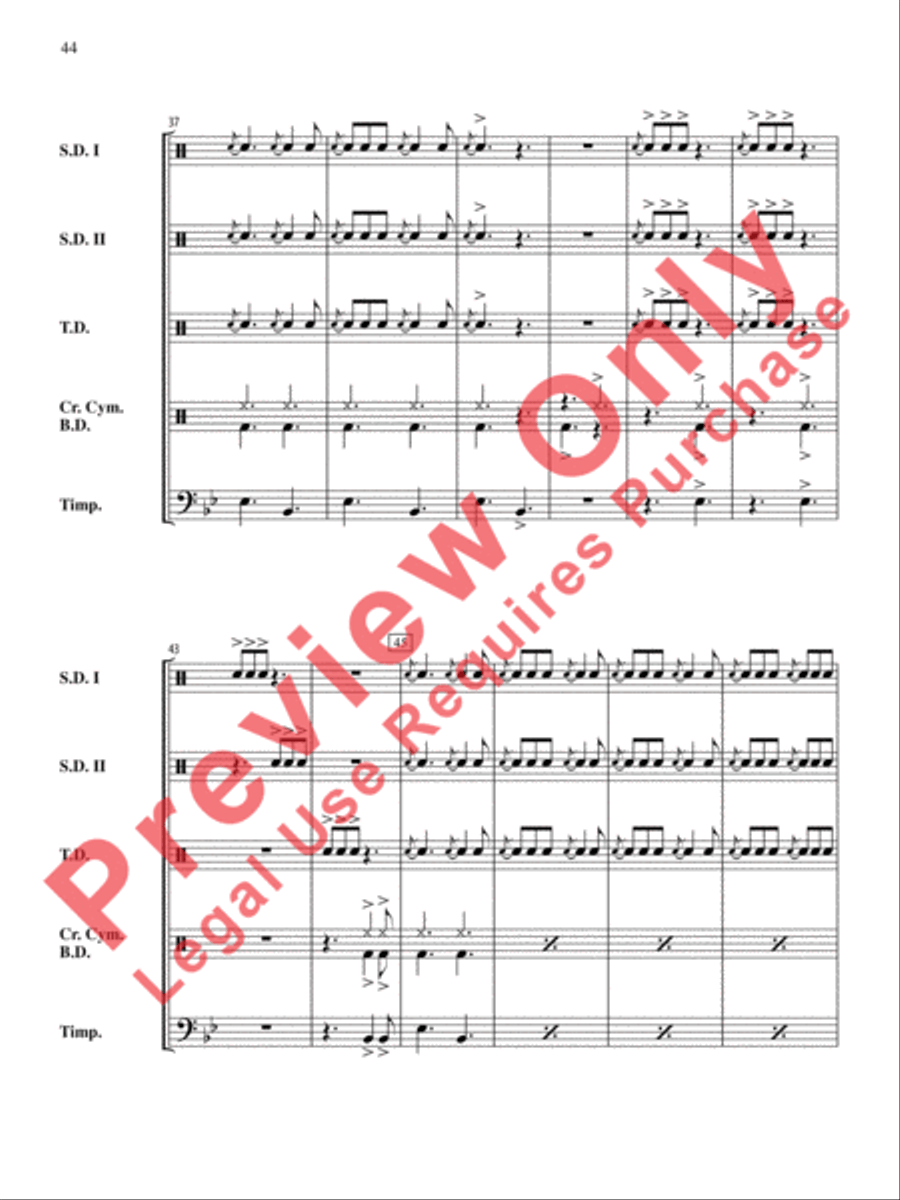The Anthony J. Cirone Intermediate Percussion Ensemble Collection Percussion Ensemble scores gallery preview page 45